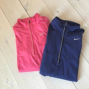 Nike Women's XS 1/2 Zip Dri-Fit Long Sleeve Running Tops